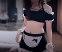 [High image quality] Mo Mu Let her cute girlfriend cosplay as a sexy maid and serve you, and reward for vaginal shot [Uncensored]