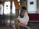 A married woman who is a former public servant is teased by multiple men on the train, sucks a meat stick, and performs in the seat