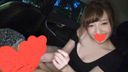 【Personal shooting】Female college student with fair skin big breasts ◆ Flirting papa activity in a dimly lit car (high quality)