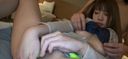 Uncensored: Amateur girl's rotor two-finger masturbation ♡ is not enough ♡ with only the middle finger