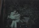 A famous park couple infrared in the middle of the night (1) Man and woman wriggling in the dark