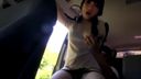 [Uncensored] Sexy Korean beauty with black hair and bright red lipstick has bold sex in the car in the daytime