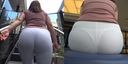 [Big ass sister city walk] ☆ Eating T-back and ripe big ass that emerges in white pants!