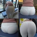 [Big ass sister city walk] ☆ Eating T-back and ripe big ass that emerges in white pants!