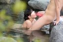 [Hidden shooting] Open-air bath SEX G cup shameful dialect OL and flirt with it! !! [] ☆ Review benefits available ☆