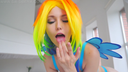 sia_siberiaちゃん - as Rainbow Dash - Glass Dildo In Ass