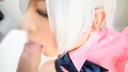 Gonzo sex with silver-haired fair-skinned anime cos man's daughter