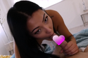 [Uncensored] Sucking a foreigner's big to the back of your throat and service ♡ shaved is inserted raw and Metta thrust SEX