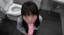 [Personal shooting] Serious student multipurpose toilet black ★ hair semi-long daddy active girl ★ complete amateur