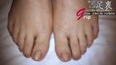 Close-up view of amateur office lady Haruka's 23.5cm plump sole with open toes