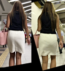 Black gal white skirt