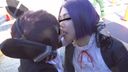 Shocking video! Public lesbian play at the coque venue! Lesbian cosplayer with a deep kiss