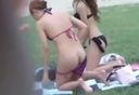 Boob Poroli Happening! Gals in bikini swimsuits in yang kya are too frolicking at the beach