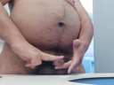 【Exposure】Perverted short parcel stem fat chan masturbating naked in front of the public toilet sink of a major department store!