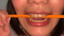 [個人拍攝] 沙啞的聲音長貝洛女兒的牙齒觀察和鉛筆啃力檢查晴美[Y-181]