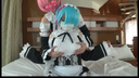 A cosplayer in a certain twin maid-style costume