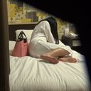 [隱藏攝像頭] 穿著黑色連褲襪的色情商務旅行辦公室女士在旅途中唯一的樂趣就是手淫！ ！！ 看來他壓力很大。