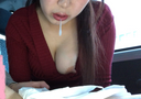 First time special price 1480➡980pt [Close photo] Big rubbing in the car ~ unauthorized deep throat mass mouth launch ☆ 27-year-old G cup nursery teacher Eri