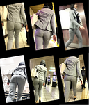 Gray suit with erotic ass