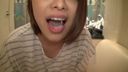 [Individual] A large amount of oral ejaculation with a god A round face shortcut amateur girl with a cute smile with a big mouth!