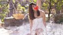 《Amateur》Cute and beautiful skin girlfriend flirting ❤ with a strange man in a hot spring