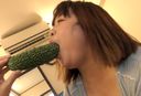 [None] Vegetable masturbation video of a big chubby girl who eats ♪ even with the lower mouth ☆