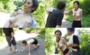 [Outdoor training] Natural G cup big breasts 25 years old / Shame remobai & training / Unequaled threesome outdoor SEX [Individual shooting] ☆ Review benefits available ☆