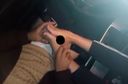 【Secret in the car】Leg shooting with a self-job from a footjob