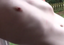 [Uncensored] Masturbation of a white beauty with beautiful pink nipples and shaved