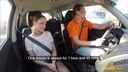 Fake Driving School - Tattooed brunette fucks for licence