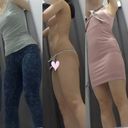 [T-back OL fitting room] Big ass and perforated erotic panties that expand when sitting!
