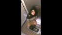 Woman masturbating in public toilet (4 people)