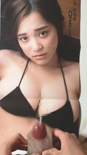 都丸紗也華のお風呂ポスターに2回キモ声ぶっかけ射精する