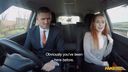 Fake Driving School - Cheeky redhead fails on purpose