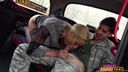 Female Fake Taxi - Horny soldiers hot double cumshot