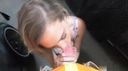 Raw video of blonde big writhing on while swaying in the garage
