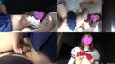 [First shot first vaginal shot] Gradle Shino● Love fiercely similar! !! 20-year-old Geki Kawa baby face busty female college student and raw saddle SEX, and further reinsert and scrape out sperm
