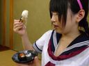 [Amateur posted video] Beautiful woman with black hair pigtails ● A woman drinks very little uncle semen! Instant shaku is also OK! ◆ No line of sight of the main story [# 002: Eating semen with sushi]