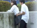 [Limited quantity * outdoor exposure] Student couple in estrus is born in the standing back → ☆彡