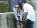 [Limited quantity * outdoor exposure] Student couple in estrus is born in the standing back → ☆彡