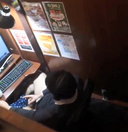 (Personal photo) My brother next to me was masturbating at an internet café, so I observed it from behind.