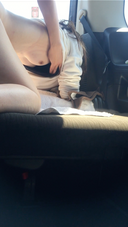 [Personal shooting, raw H] The third serious dating girl! Unauthorized half-vaginal shot in the car! Almost vaginal deep ejaculation!