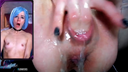 【Unlearned】Squirting with a sex machine. A beautiful woman with blue hair plays with her with her fingers and cums with her face
