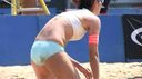 Beach volleyball with a slightly rare erotic perspective That famous player of nostalgia appears! !!