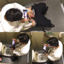 ☆ Nonke who masturbate in the toilet necafe, also develops in the toilet