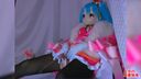 振袖初音ミクコスプレでディルドピストンアナルオナニーして潮吹き連射