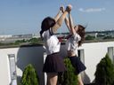 [Amateur posted video] Colossal breasts girl over 110 cm & good friend vocational school classmate and plenty of lesbian ◆ No main story line of sight [Part.1: Saliva dala bello bello kiss outdoors→ big breasts in the car → It is a sailor suit lesbian kiss on the terrace]