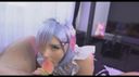 【Example Cosplay】A girl who receives two shots of semen with her mouth