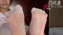 Extremely sensitive OL Erika's white pantyhose sole lower body tickle slithering