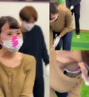[Golf lesson (8) breast chiller] D cup girlfriend & E cup hostess of couple lesson